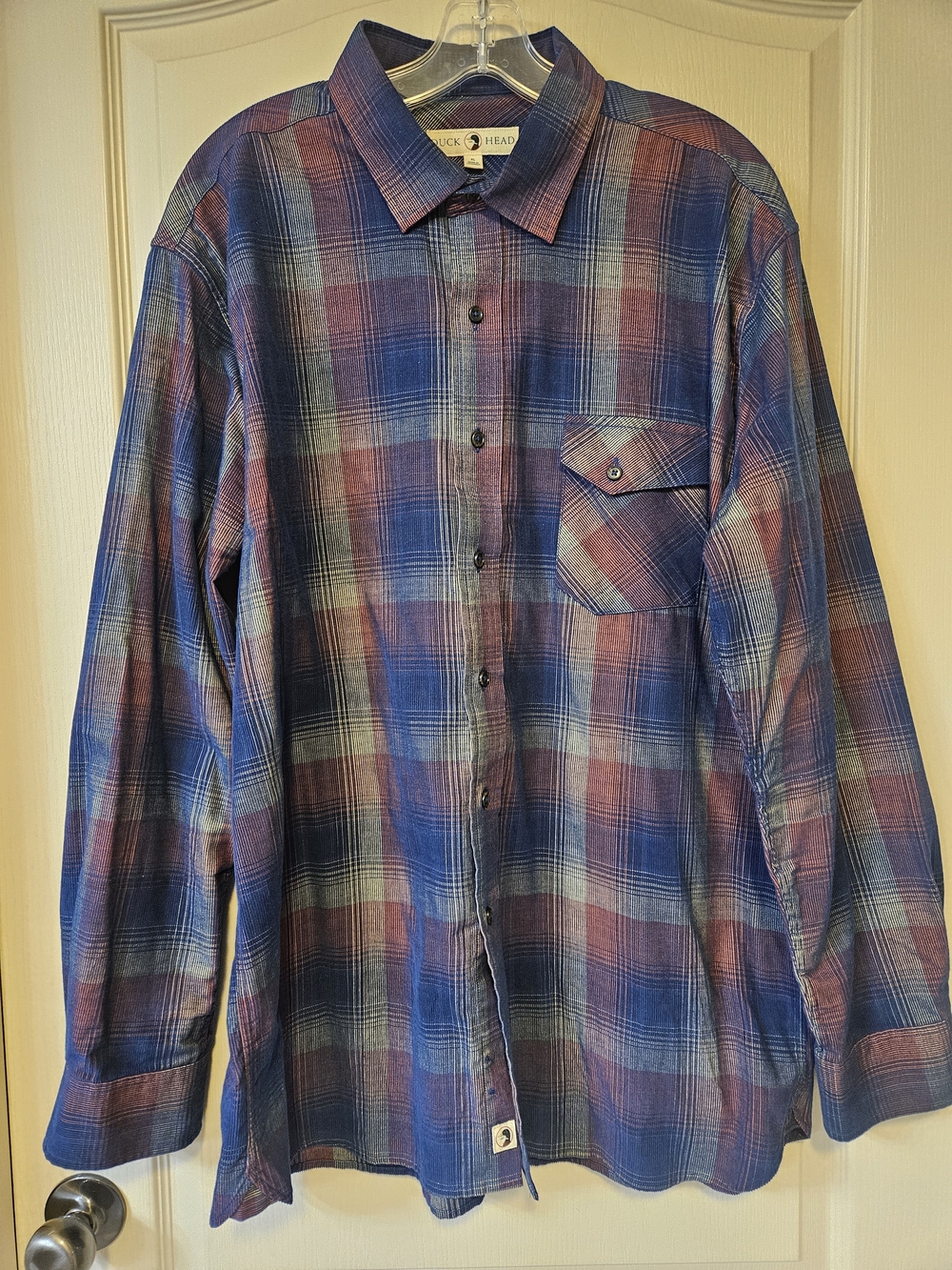 Duck Head Men's Plaid Button-Down Shirt - Blue & Maroon